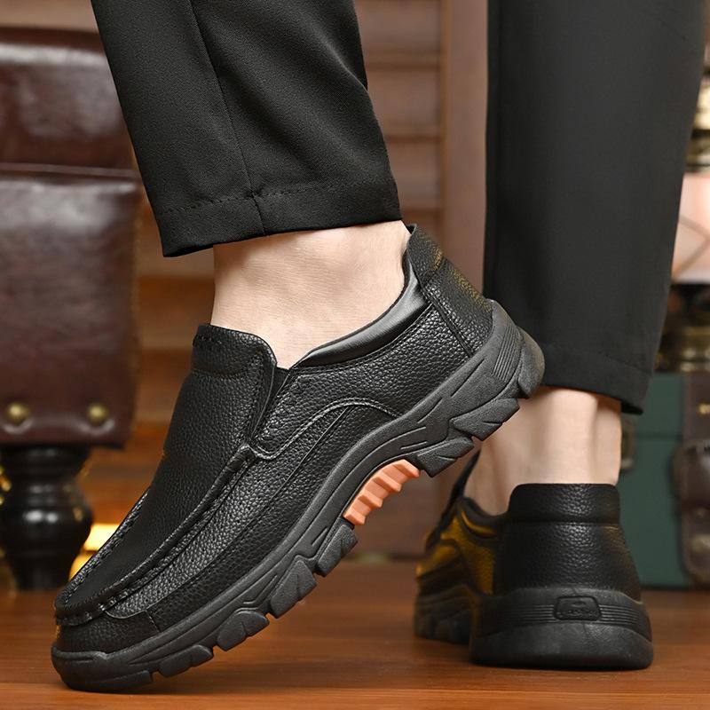 Autumn New Casual Business Shoes Men Soft Bottom Non-slip Lightweight Breathable Middle-aged and Elderly Shoe