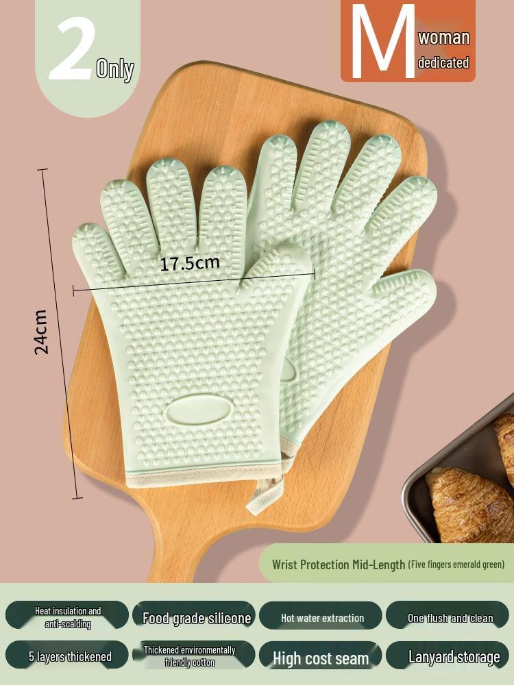 Guanti da forno in silicone resistenti al calore: Antiscivolo, Spesso, Impermeabile, Protezione Anti-Scottatura