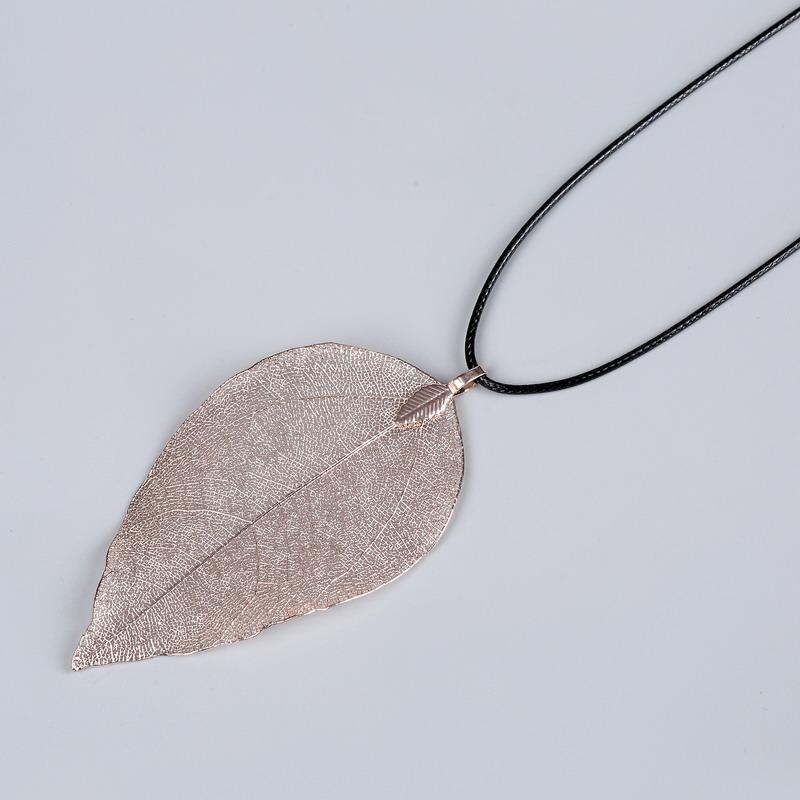 Mode Einzigartig Natürlich Echter Blatt Choker Anhänger Halskette Für Frauen Echte Blattform Filigran Hochzeit Halskette Schmuck Geschenk