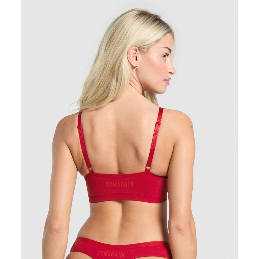 Gymshark Seamless V Neck Bralette Carmine Red B6a7k Rbqw