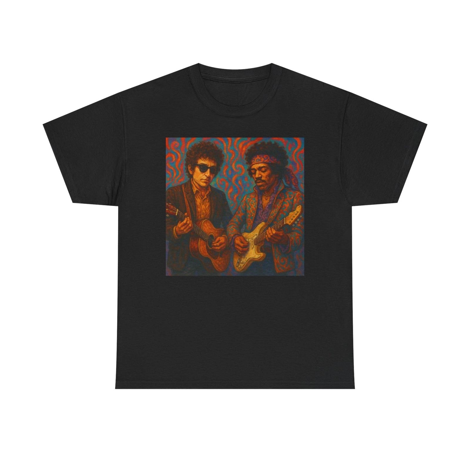 Men s and Women s T-shirts Bob Dylan And Jimi Hendrix Graphic M