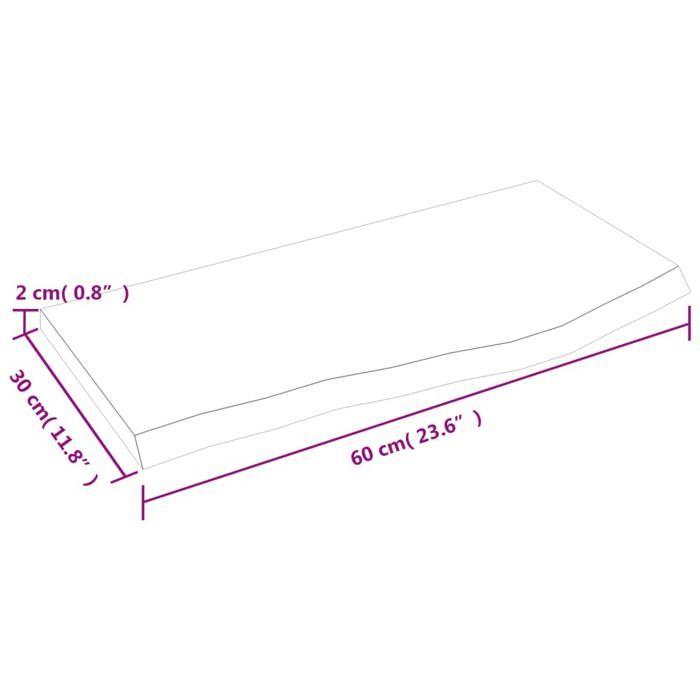 VidaXL Light Brown Bathroom Countertop 60x30x2 Cm Treated Wood 3156101