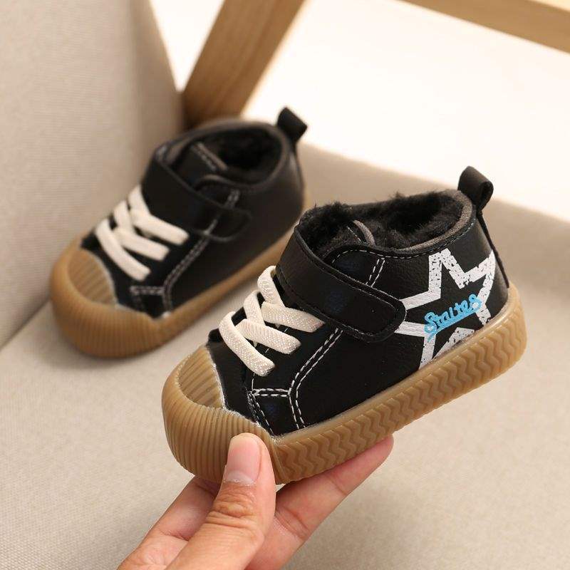 Winter Warm Baby Cotton Shoes 0-2 Years Old Soft-soled Children's Biscuit Shoes Fleece Boys and Girls Board Shoes, Baby Shoes