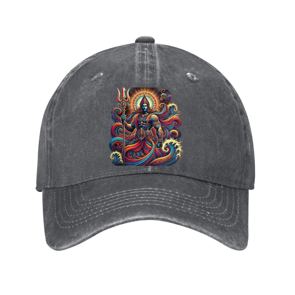 Lord Shiva Trident Indian God Graphic Baseball Cap Adjustable Cotton Casual Sun Protection Hat