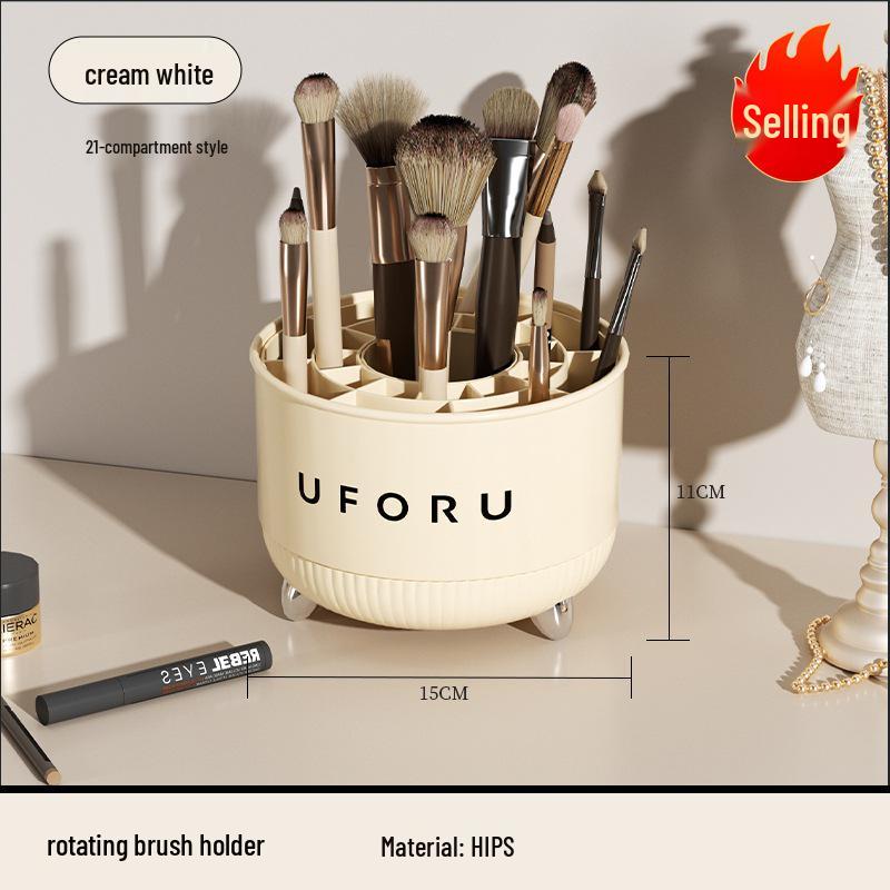 

Вращающийся органайзер для кистей для макияжа и косметики для рабочего стола или туалетного столика