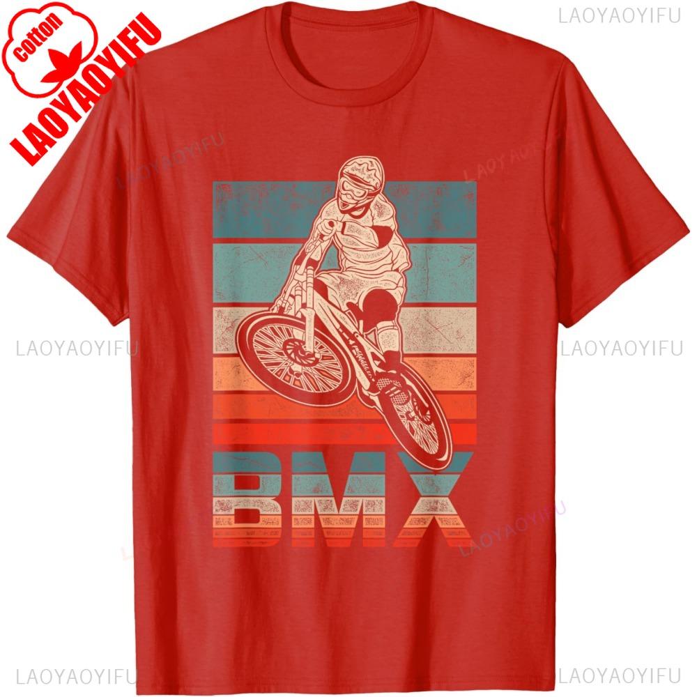 BMX Vélo Vintage Fans Cadeau Garçons Jeunes Vélo BMX T-shirt Mode Décontractée Lâche Style Été Manches Courtes Homme T-shirt Hip Hop T-shirts