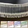 1 Yard Pearl Beaded Lace Trims Tassel Ribbon For Curtain Accessories DIY Sewing Crafts Handmade Garments Accessories