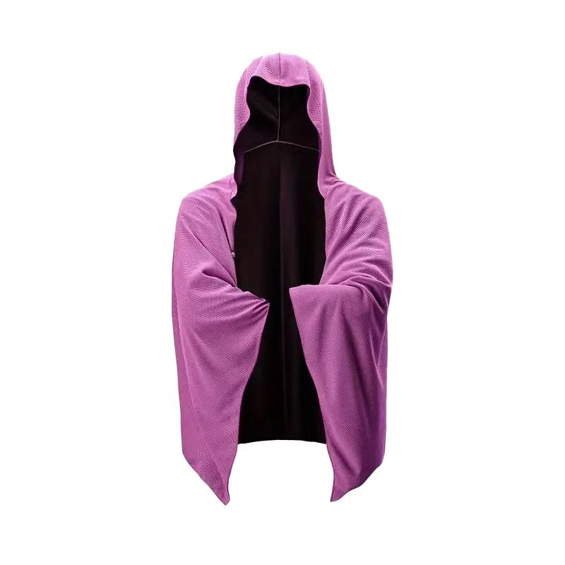 Ice Cool Beach Poncho Cover Up Quick Dry Sunscreen Clothing Oversized Hooded Towel Wrap 4-In-1 For Swimming Beach Pool Travel