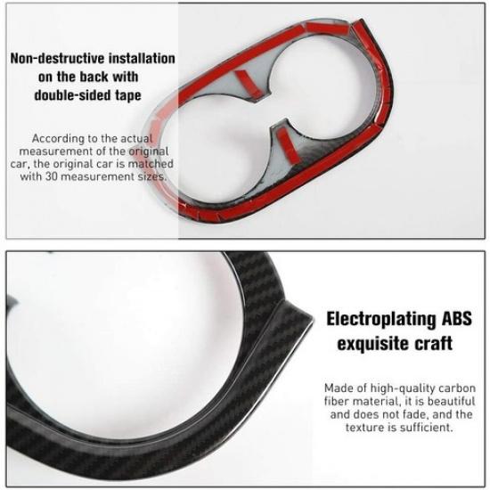 Car Inner Rear Water Cup Holder Cover Trim for Jeep Wrangler JK 2007-2010 Carbon