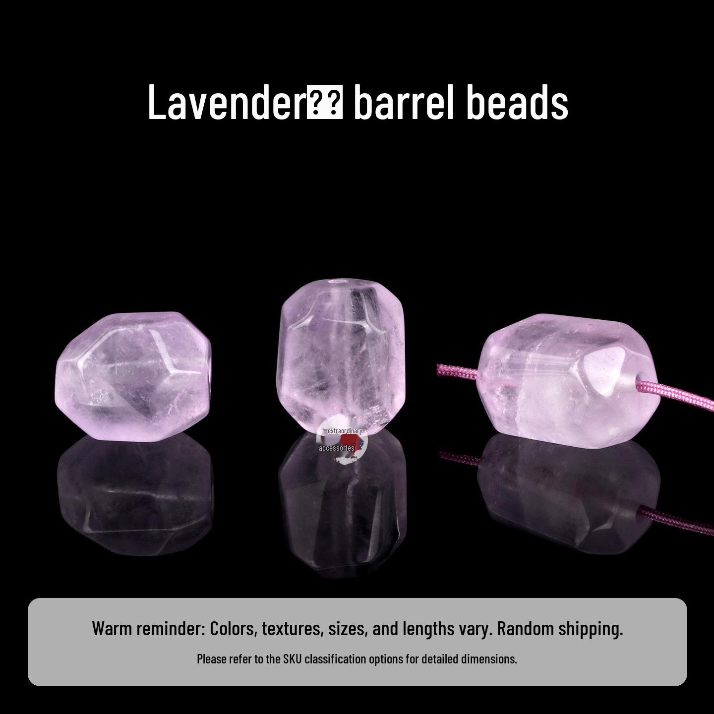 Amethyst Faceted Lavender Crystal Barrel Bead Bracelet детали