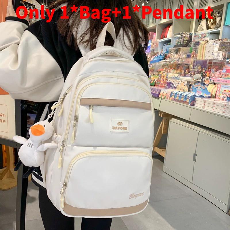 Bayore Pattern Letter Backpack Multi Compartment Ergonomic Casual Schoolbag