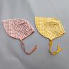 Double Sided Plaid Baby Bucket Hat Summer Cotton Infant Sun Visor Cap Korean Solid Color Reversible Kids Fisherman Caps Bonnet