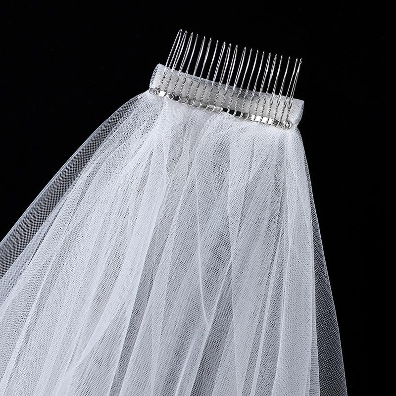 Retro Fairy Forest-Style Bridal Veil: Pearl Lace Gauze Headwear for Wedding & Marriage Certificate Photos