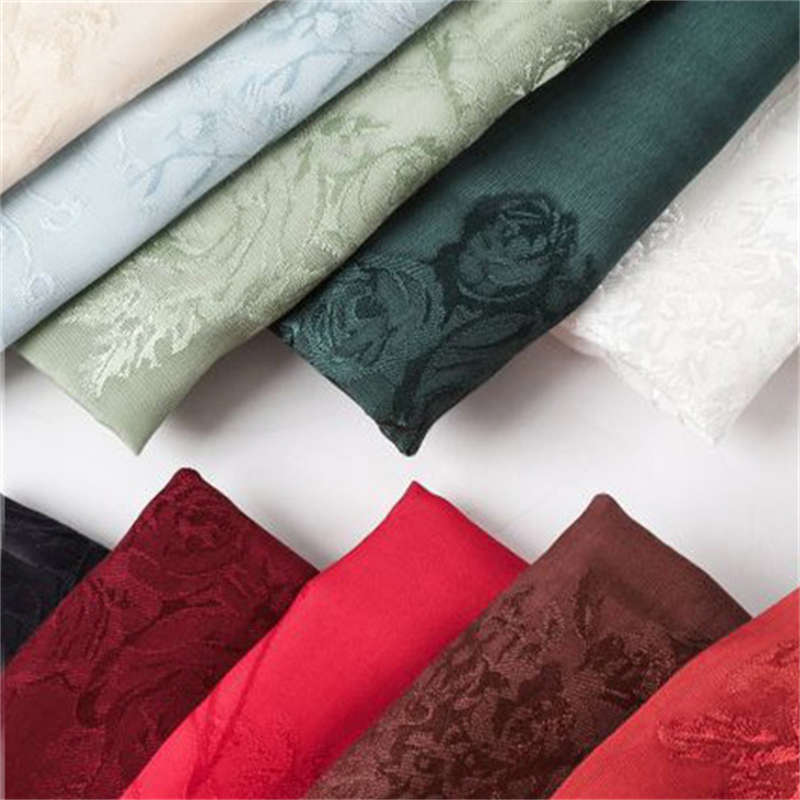 Rayon Jacquard Figured Cloth Solid Color Pattern DIY Fabric Artificial Cotton