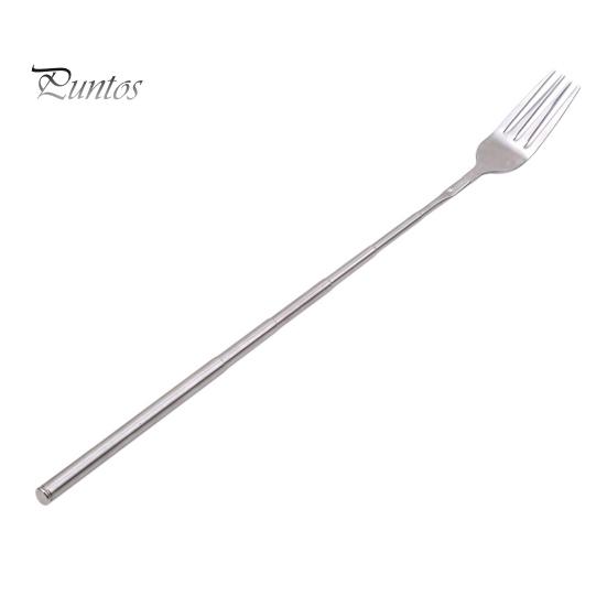 Extendable Fork Telescoping Spoon Stainless Steel Retractable Dinner Spoon Long-Handled Prank Fork Versatile Dining Tool for BBQ Camping