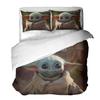 Star Wars Baby Yoda Trzyczęściowy Zestaw Pościeli z Nadrukiem Cyfrowym 3D