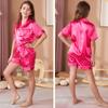Sleeve Children Short Pajamas Set Summer Clothing Polyester Material Color Solid