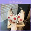 Pu Lip Design Tote Bag With Cherry Print And Chain Design For Daily Use