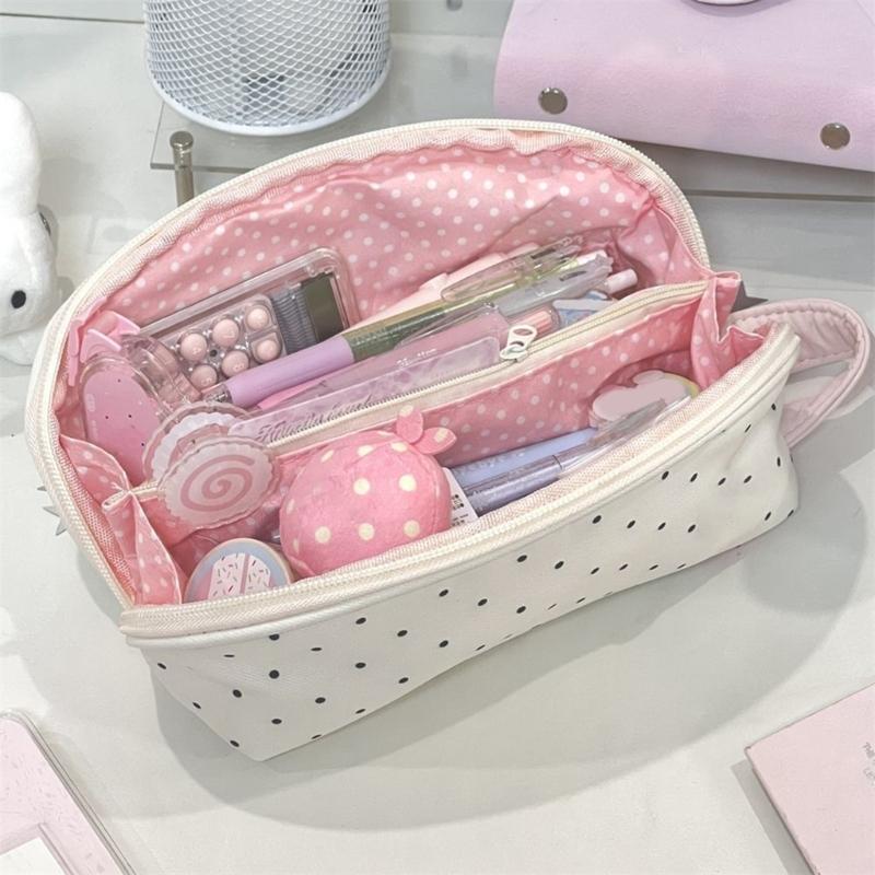 Multifunctional Fabric Pencil Bag Multiple Sections Pencil Case Portable Makeup Storage Bag Pouches for School Offices
