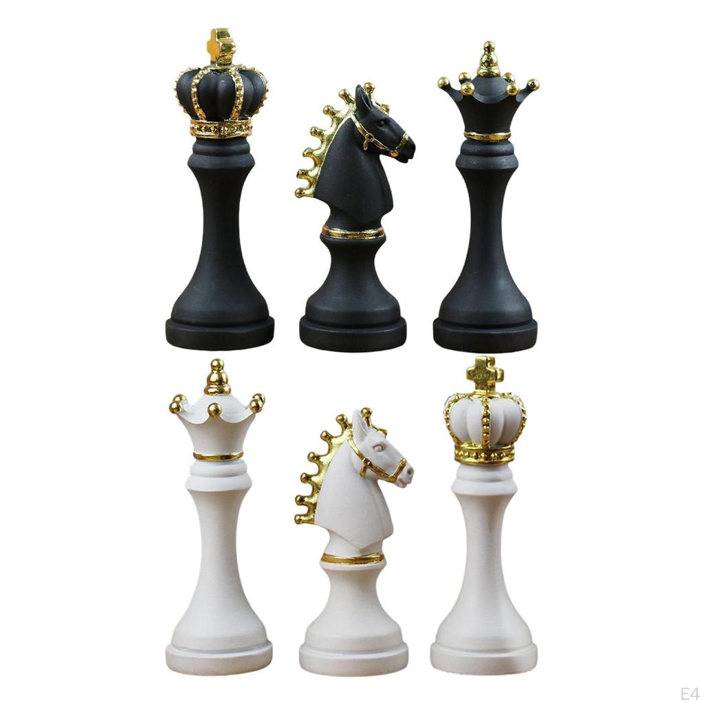 Chess Pieces Statue Sculpture Ornament Collectible Figurine Furnishing Home Contemporary Office