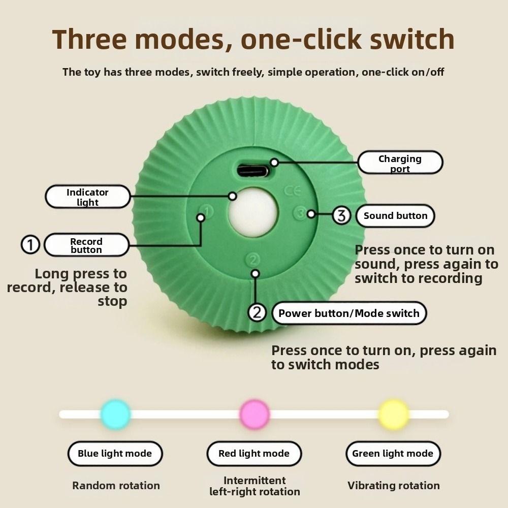 Rechargeable Interactive Dog Ball Self Play Smart Automatic Rolling Ball Toy Durable Rotating Moving Cat Toy Pet Training