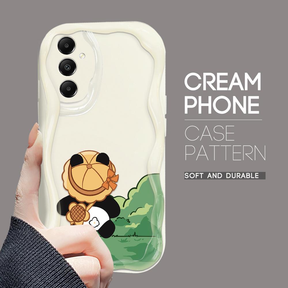 

Милый мультяшный узор, кремовая текстура, мягкий силиконовый чехол с волнистыми краями, чехол для телефона Samsung Samsung S24 FE белый