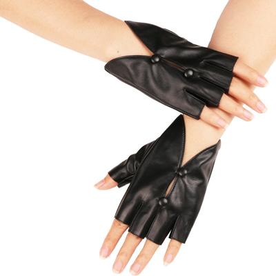 New Half-finger Leather Gloves Women's Half-palm Gloves Stage Nightclub Pole Dance Performance Half-finger Gloves