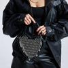 Pu Heart Shaped Bag For Women With Doublesided Stud Embellishments And Chain Strap For Daily Use