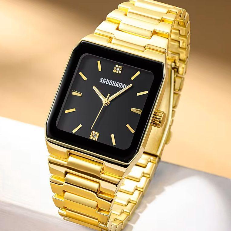 1Pc Men's Fashionable High-End Classic Stainless Steel Strap Quartz Watch Suitable for Daily Wear