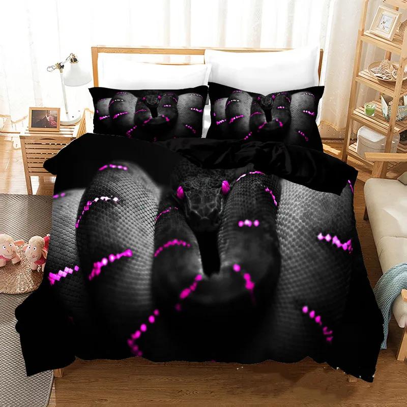 Comforter Snake Bedding Set Reptile Wild Animal Comforter Queen Size For Kids Adults Bedroom Room Decor