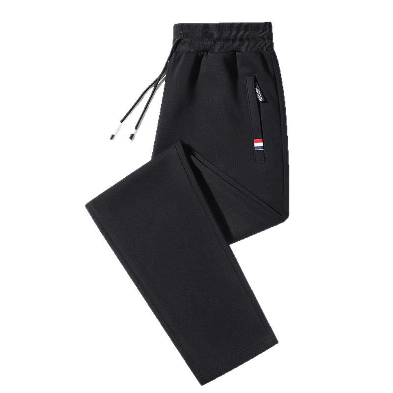 Men's Cotton Casual Pants - 2025 Spring/Autumn, Loose Fit, Plus Size, Straight Leg, Cuffed Sweatpants
