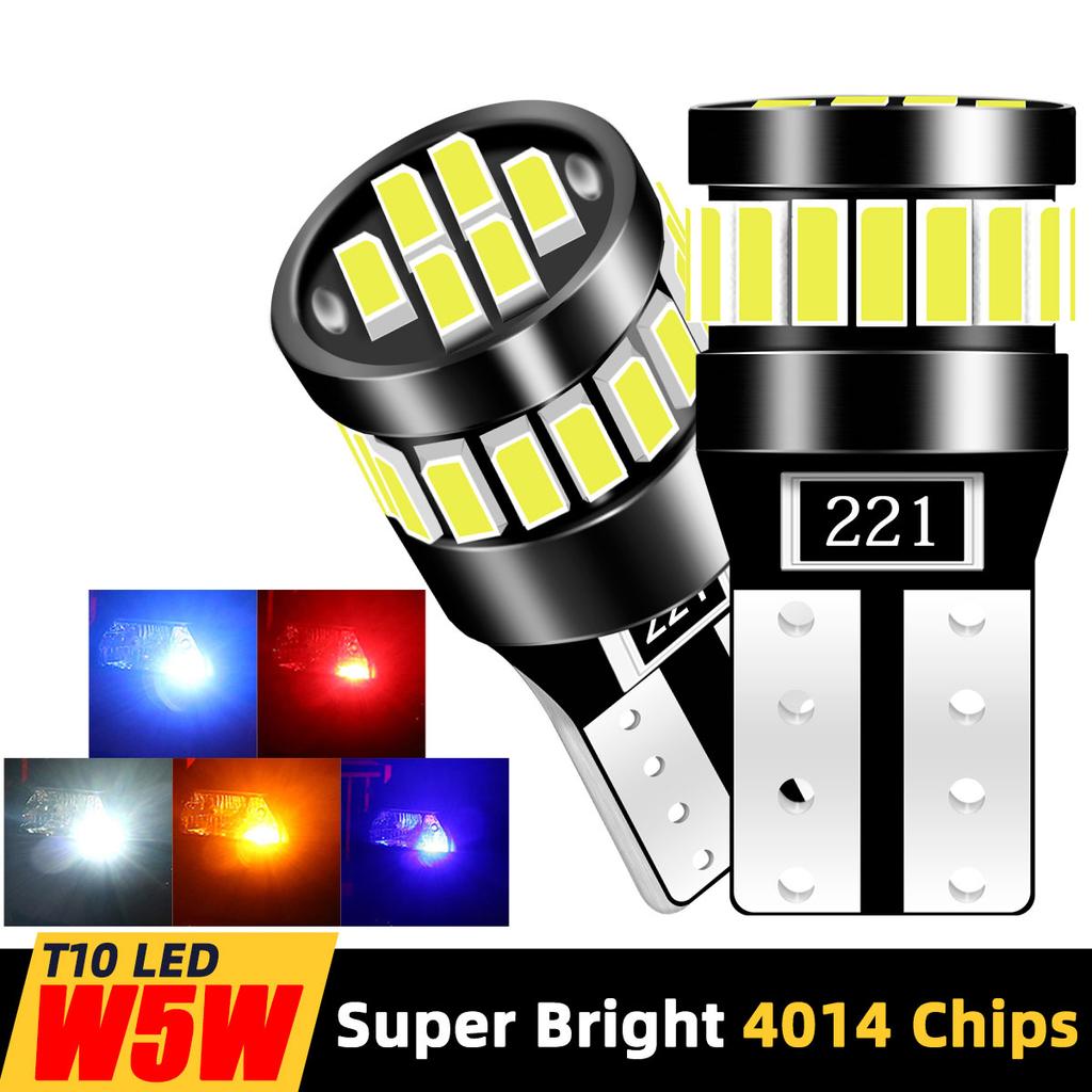 2/10x T10 194 Signal Lamp Festoon W5W 24smd 4014 Canbus LED Bulbs License Plate Lamp 12V Super Bright Reading Interior Light DRL