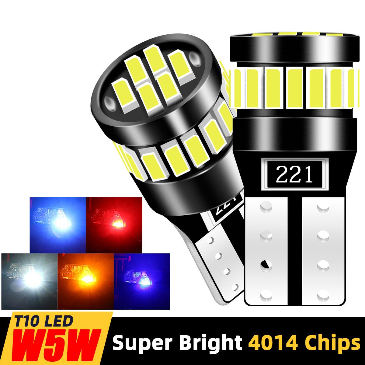 

2/10x T10 194 Signal Lamp Festoon W5W 24smd 4014 Canbus LED Bulbs License Plate Lamp 12V Super Bright Reading Interior Light DRL Amber