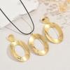 2025 New Women's Style Jewelry Set Simple Geometric Large Circle Design Earrings Versatile Long Necklace