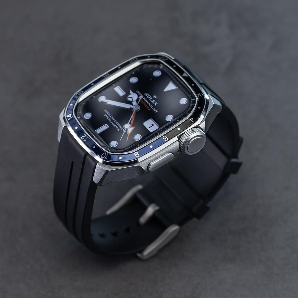 Custodia in Metallo+Cinturino in Silicone per Fasce Apple Watch 46mm 45mm Copertura Protettiva Antiurto Serie Iwatch 11 10 9 8