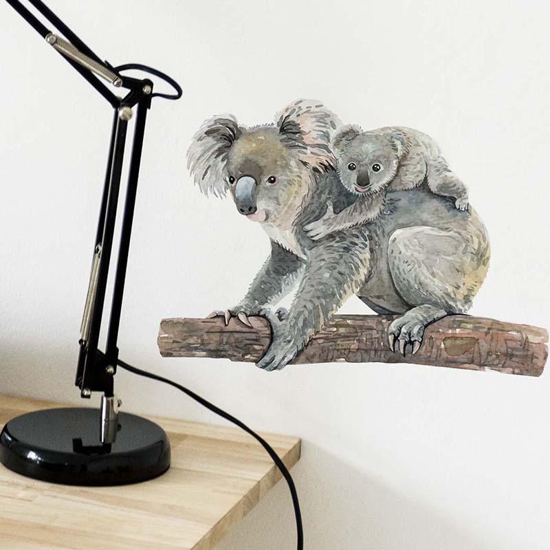 Yeni Sevimli Koala Ayısı Duvar Çıkartması Ev Duvar Dekorasyonu Oturma Odası Dekoru Kendinden Yapışkanlı Çocuk Odası Duvar Kağıdı Sevimli Hayvanlar Çıkartmaları