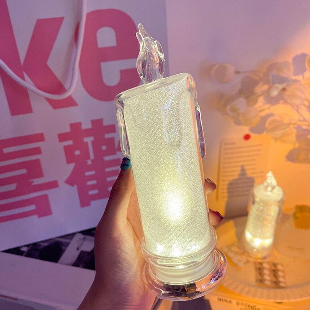 LED Flammeløse Lys Batteridrevet Simulering Tårer Lyslampe Varm Belysning Jul Hjemmedekorasjon