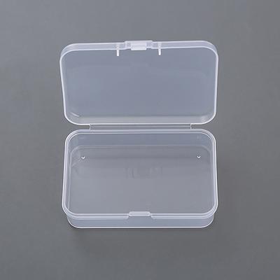 2Pcs Square Plastic Transparent Storage Box Small Items Sundries Organizer Case