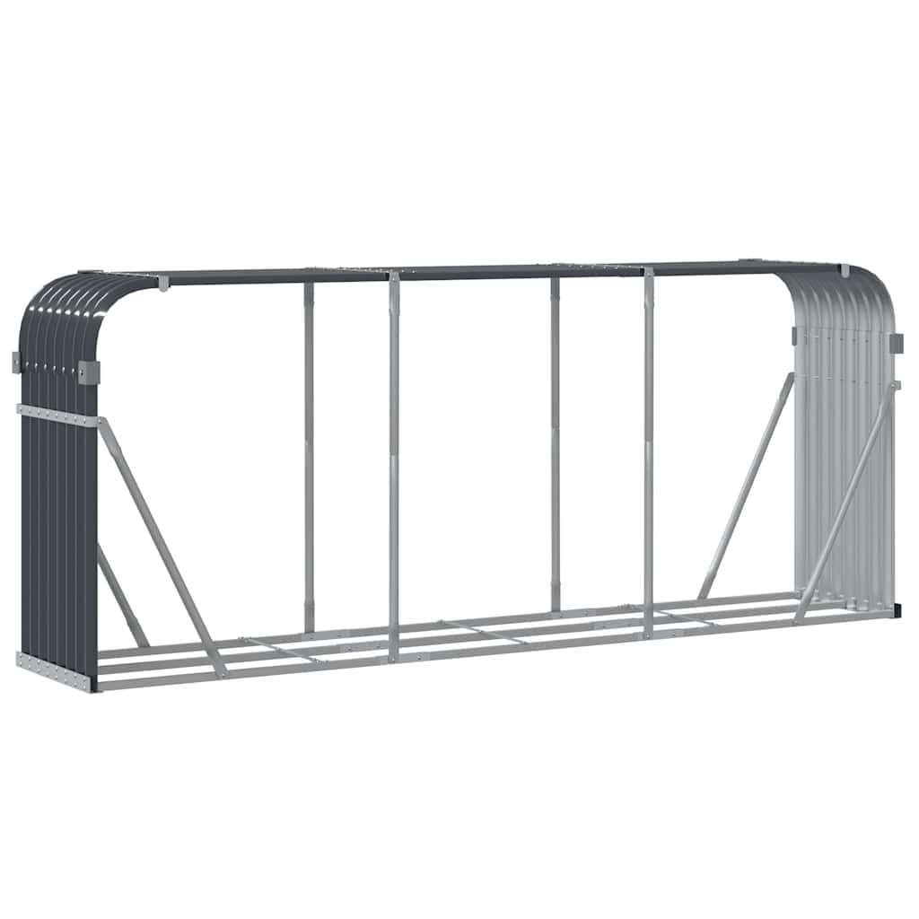 vidaXL Holzkorb Anthrazit 234x45x100 cm Verzinkter Stahl
