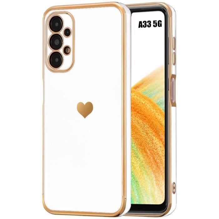 Coque de protection - BOOLING - pour Samsung Galaxy A33 5G - Motif Cœur - Souple - Anti-Rayure