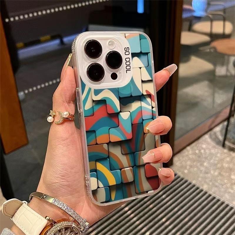 Tetris is suitable for iPhone15 mobile phone case, Apple 16 advanced 14plus three-dimensional 13 anti-drop 17 new models.