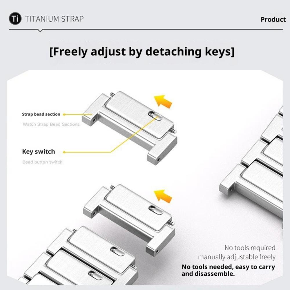 Повністю знімна металева ремінець 22 мм для Huawei Watch GT 6 Pro 46 мм/Oppo Watch X/X2/4 Pro Одноланковий титановий ремінець для годинника
