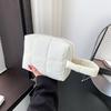 Simple Women Puffy Quilted Padded Makeup Storage Bag Space Cotton Clutches Zipper Solid Color Small Cosmetic Handbag MIT