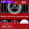 For Mercedes Benz Car Front Grill Logo Light Mirror Face LED Badge For Mercedes Benz W245 GLK B/V Class 2005-2010 Emblem Luminou
