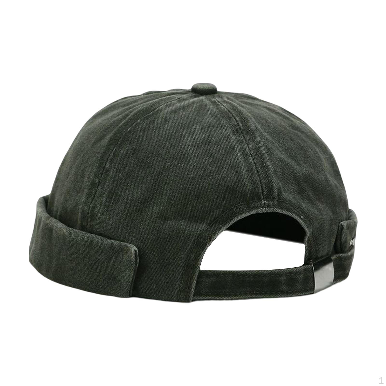 Hat Retro Docker Adjustable Rolled Cuff Streetwear Arm Green