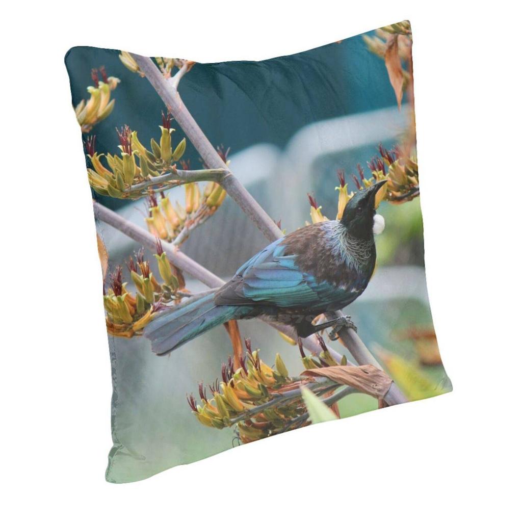 Tui Feasting Urquharts Bay , Nz Home Sofa Car Cushion Cover Pillowcase Kiwi Native Bird Nature New Zealand Aotearoa Parson Bird