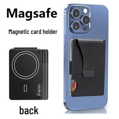 Apple MagSafe Compatible RFID Anti-Theft Metal Wallet with Strong Magnetic Card Holder