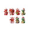 24-Days Christmas Tree Decorations with Santa Hats Cute Dragon Countdown Calendar Mini Xmas Tree Dragon Pendant for Home Decor