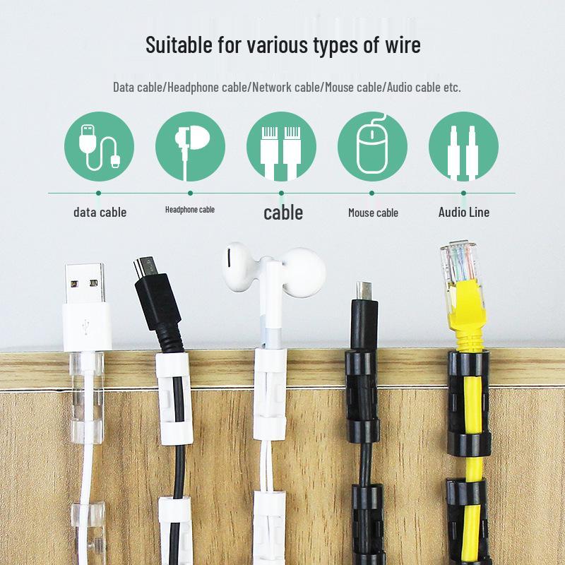 Self-Adhesive Cable Organizer: Nail-Free Acrylic Storage Buckle for Network and Power Cables