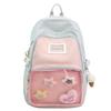 Cute Schoolbag Female Student Large-capacity Color Matching Transparent Bag Backpack Two-dimensional Backpack Dopamine Transparent Pain Bag